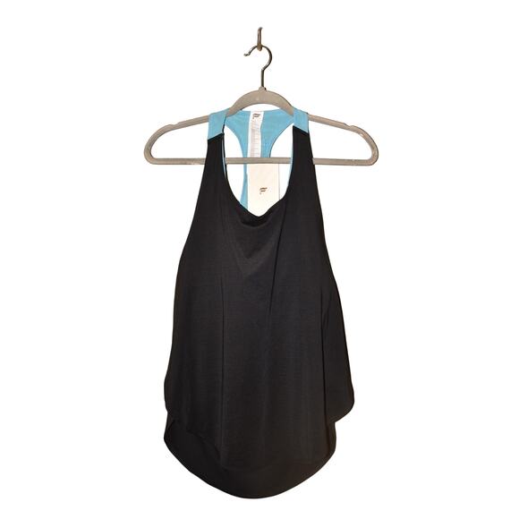 FABLETICS NEW $65 Eco-Conscious Built-In Bra Tank Black Blue Large - Picture 1 of 3